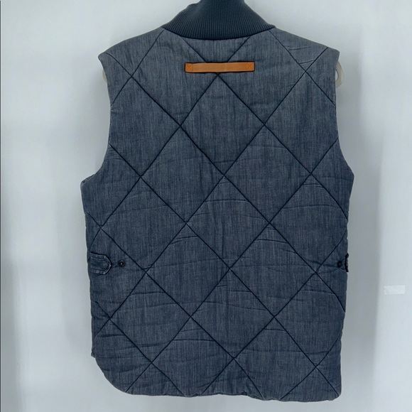 Marshall Artist Quilted Gilet Vest Blue Cotton Zip Men’s L - Picture 5 of 11